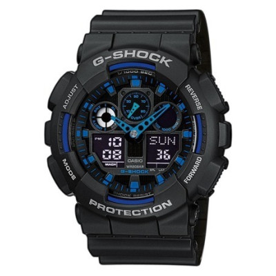MEN'S G-SHOCK BLACK AND BLUE WATCH
